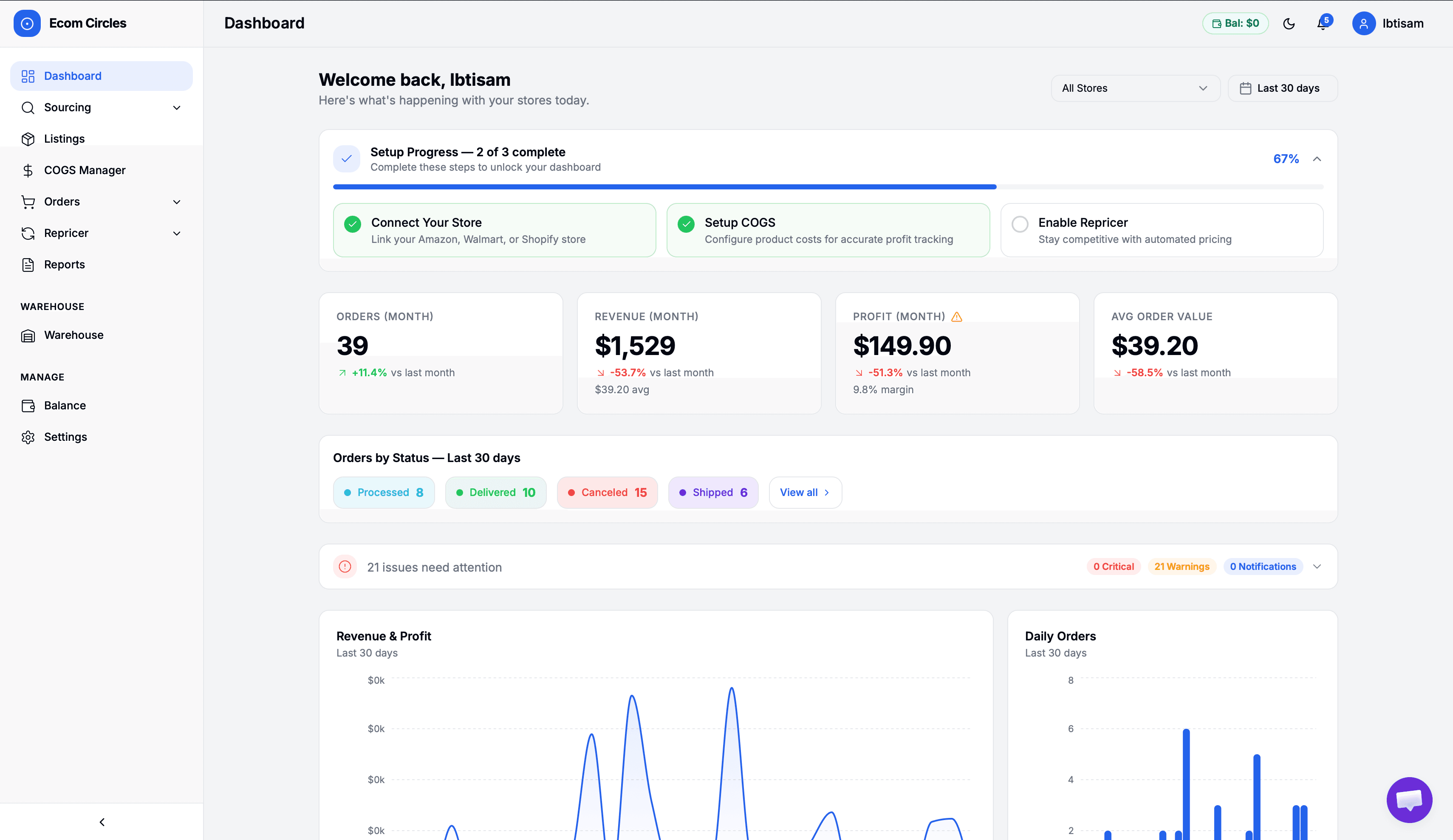 Ecom Circles Manual Order Creation