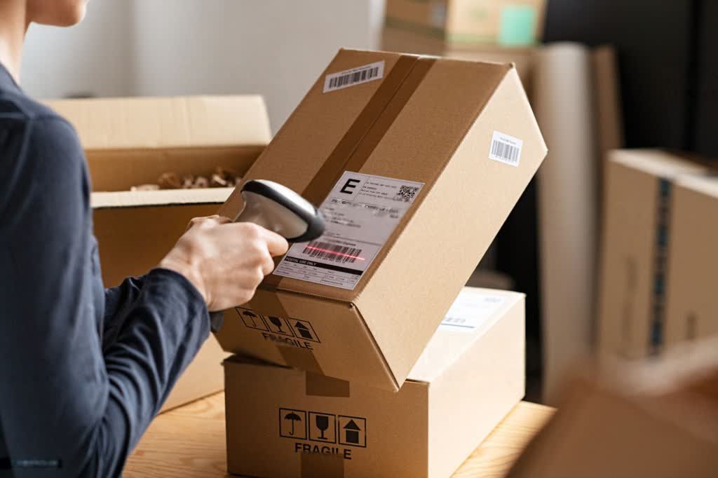 delivery parcel tracking number scanning - fake tracking number