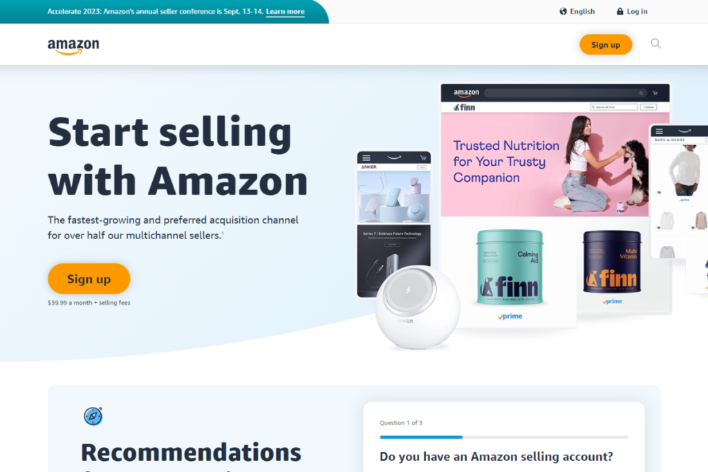 Open Amazon seller account