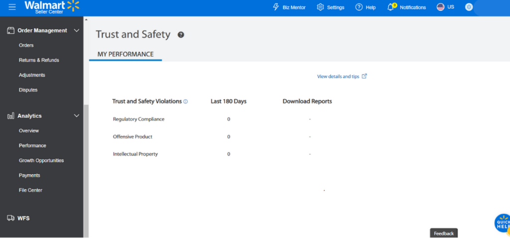 Walmart Trust and Safety performance